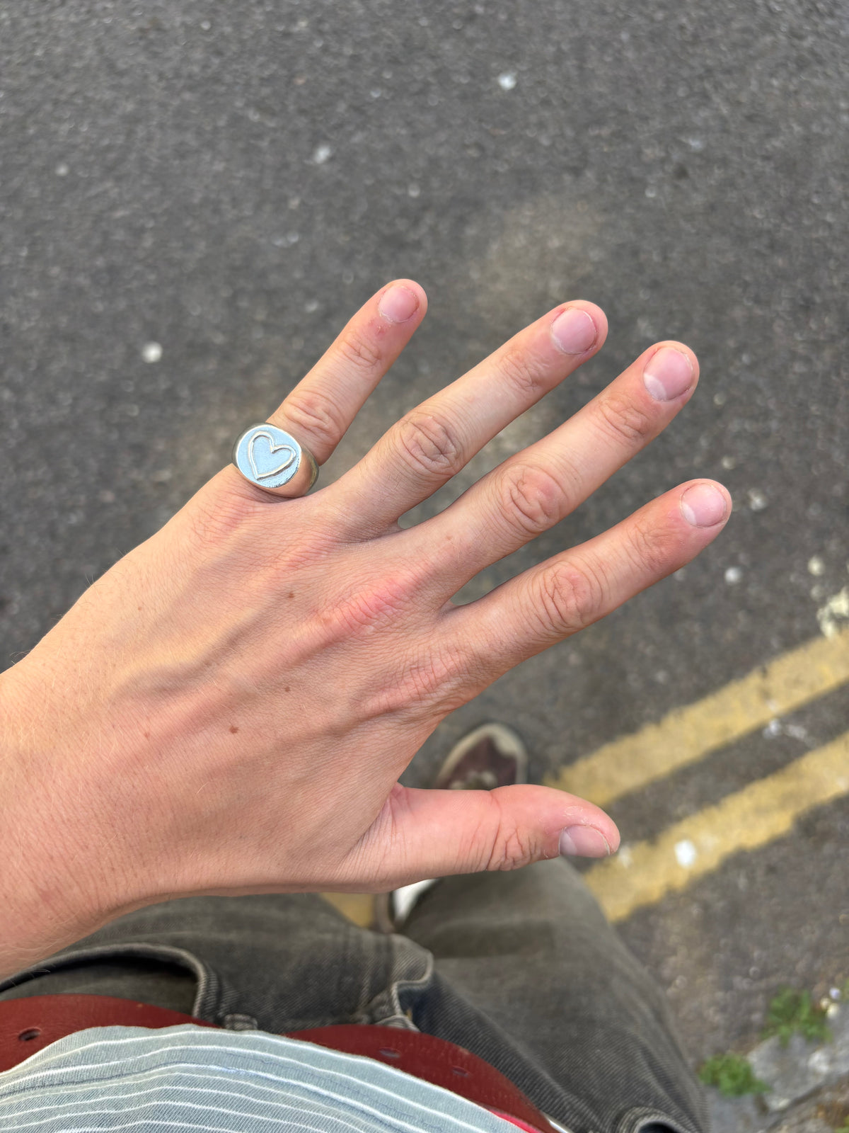 Silver Heart Signet Ring-6