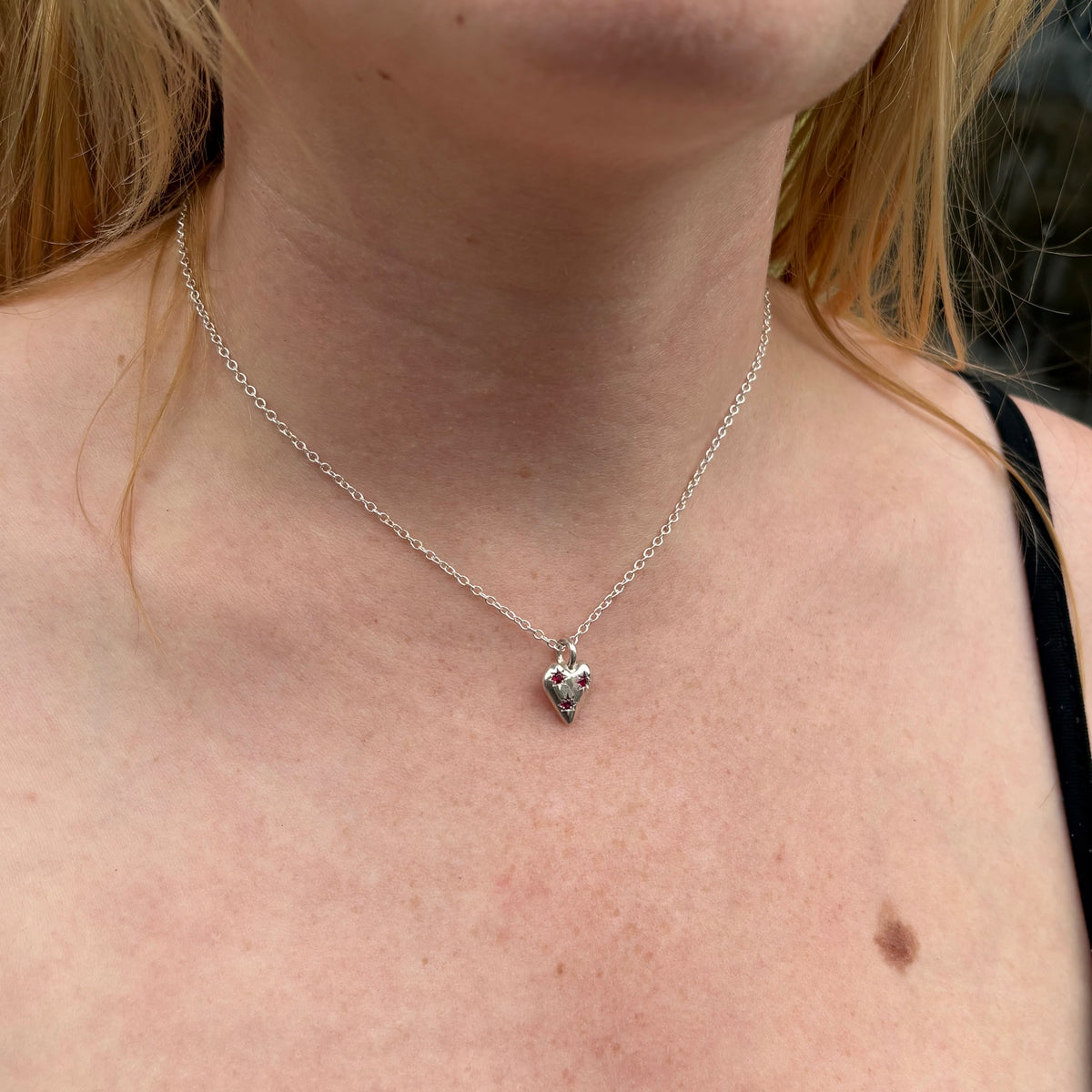 Ruby Stars Heart Necklace-2