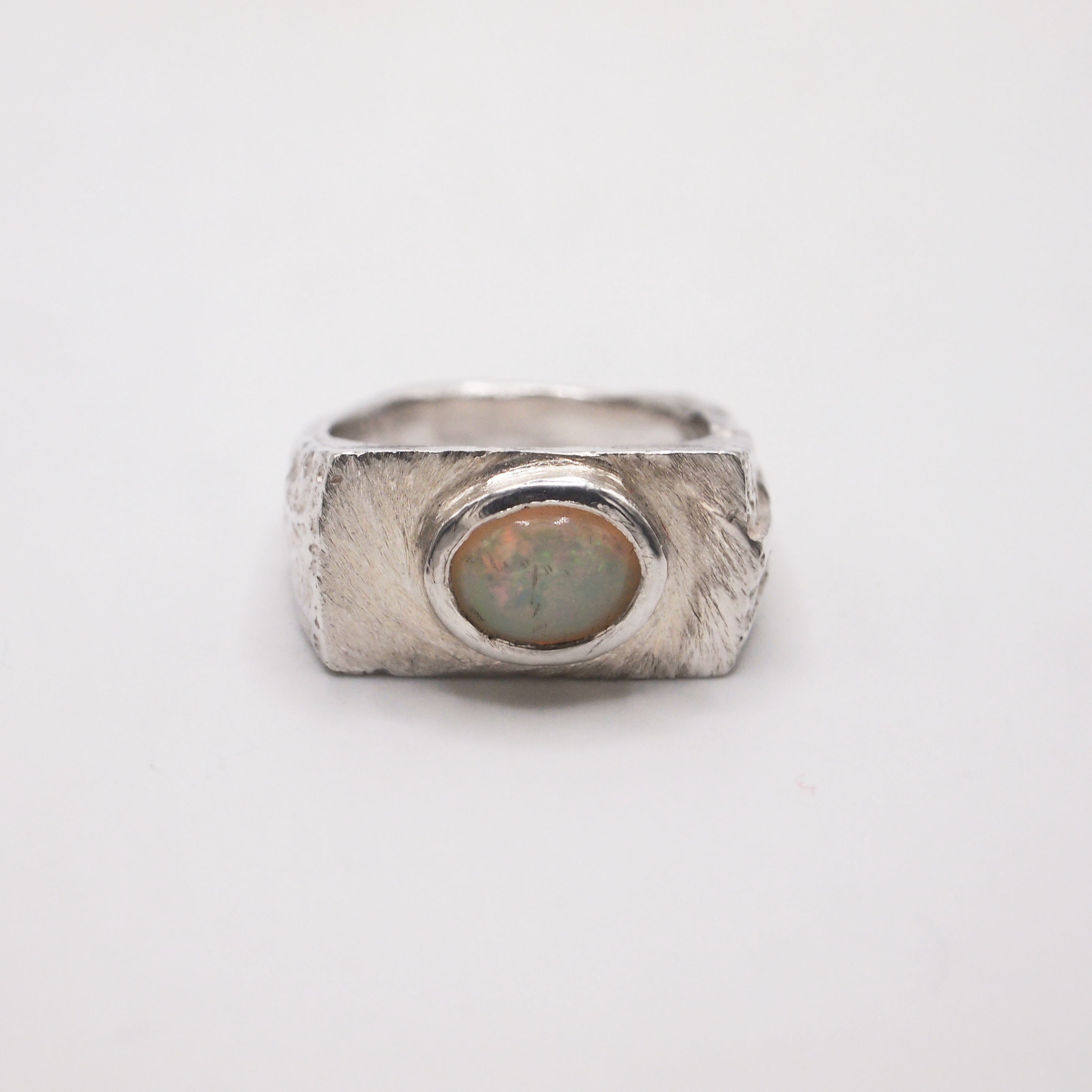 Opal & Silver Singet Ring