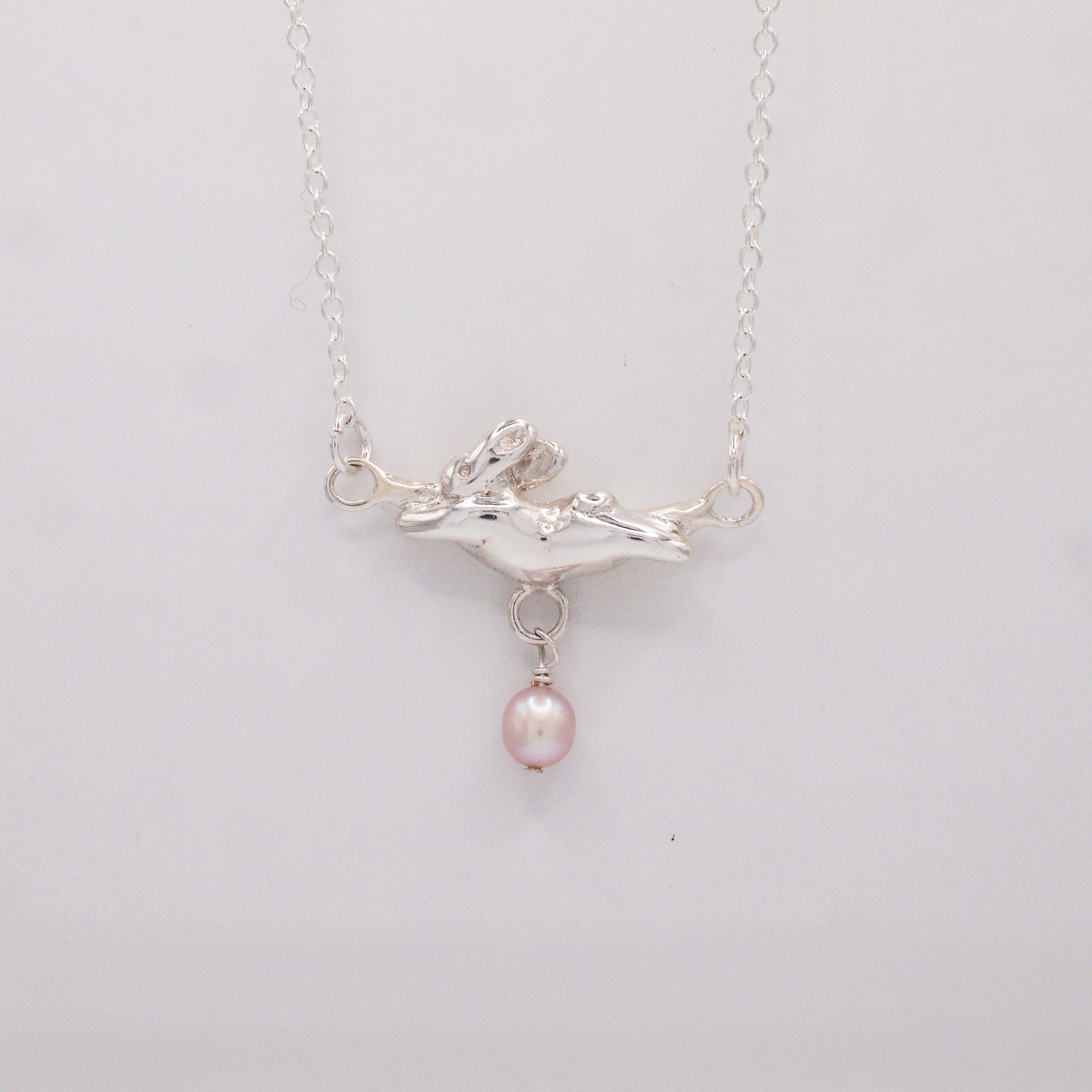 Dancing Bunny Pearl Necklace
