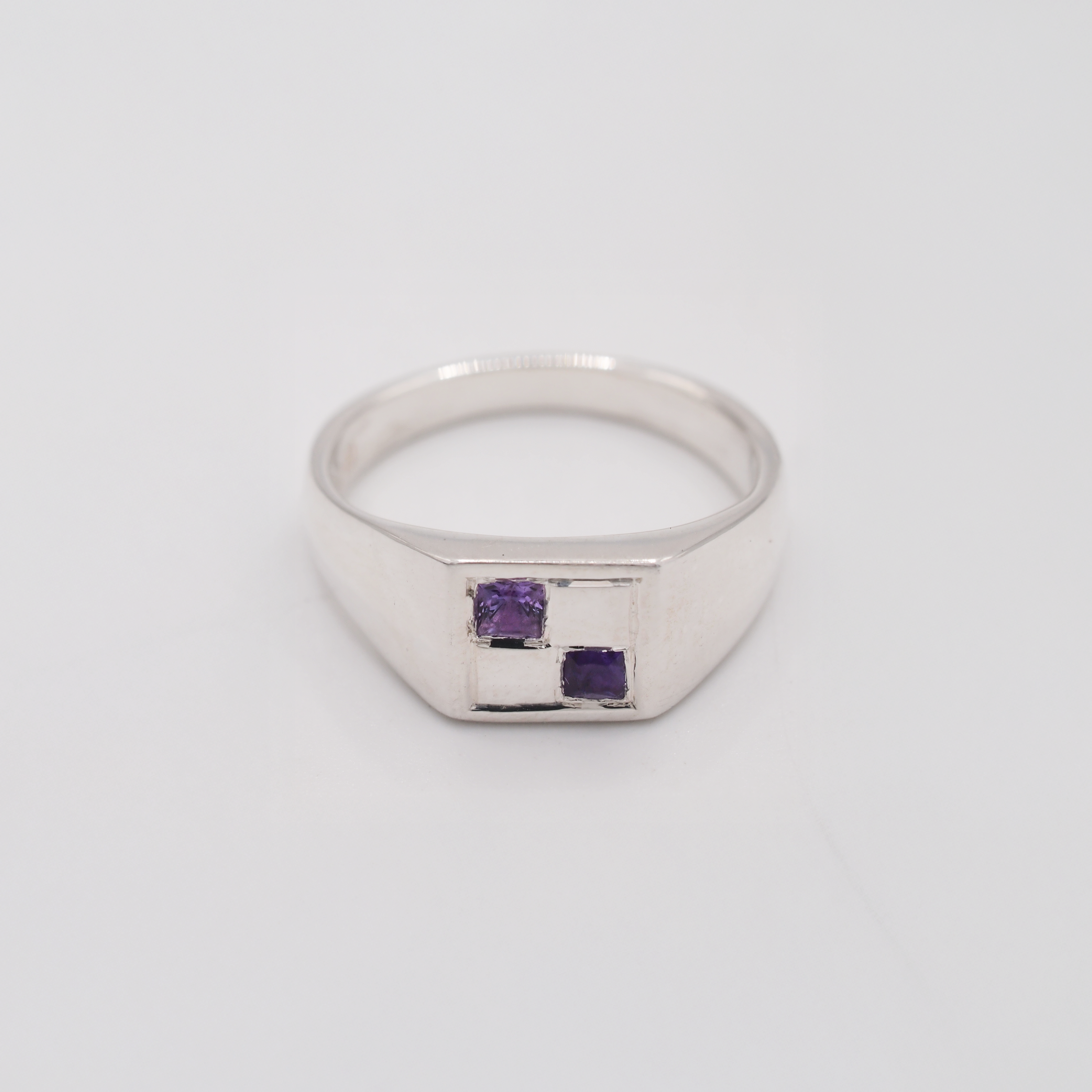 Small Amethyst Chess Ring