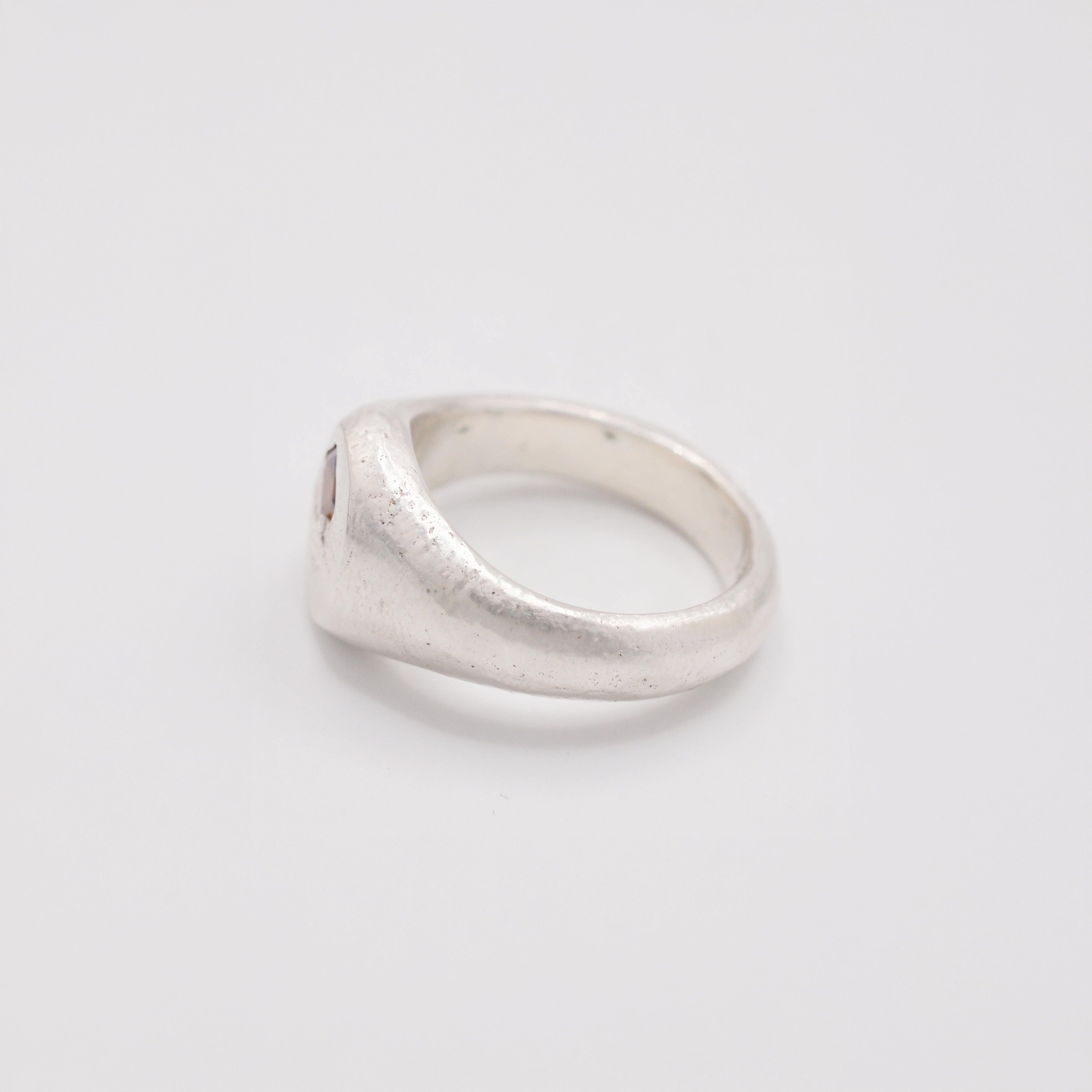 Orange Sapphire Circular Signet-4