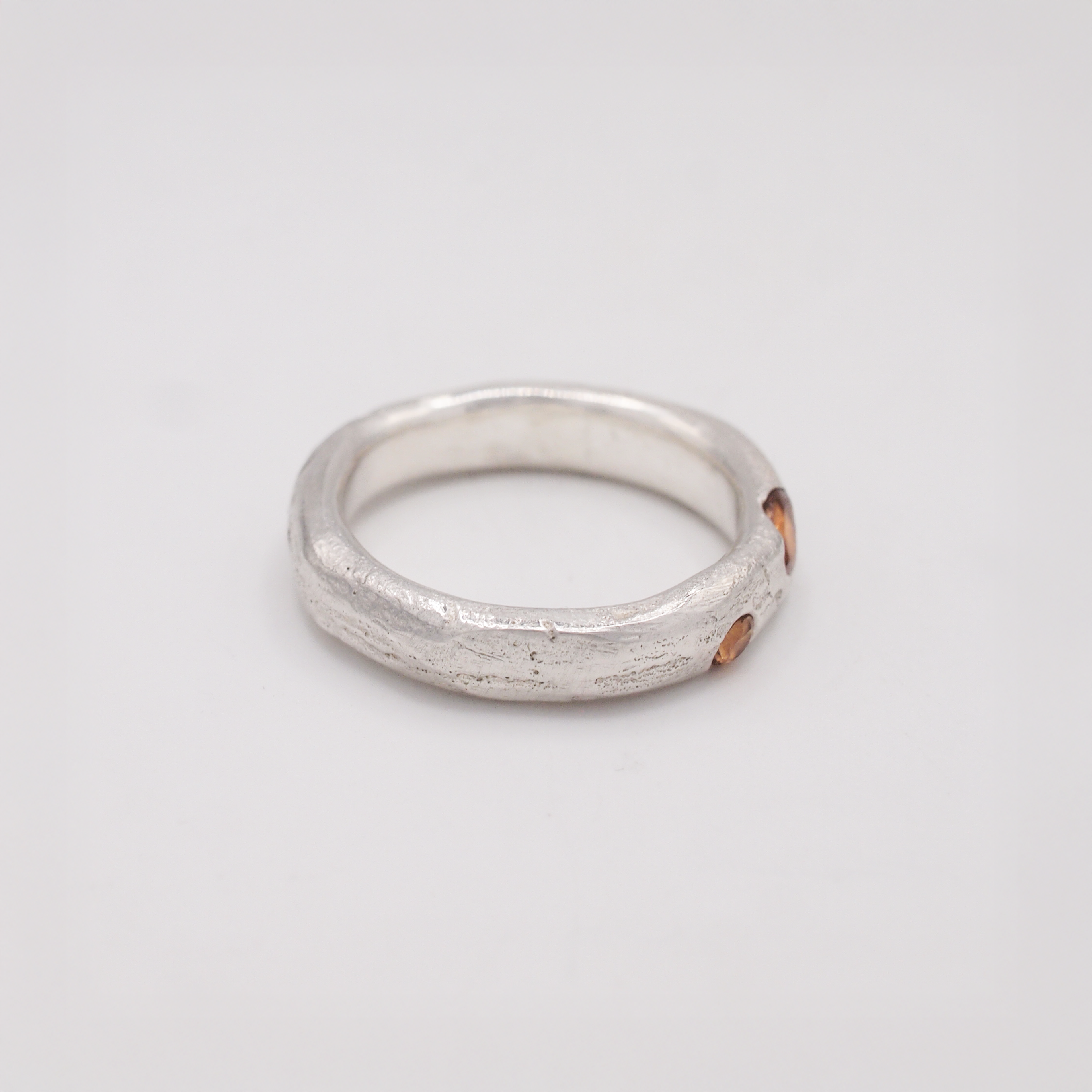 Sandcast Orange Sapphire Band-2