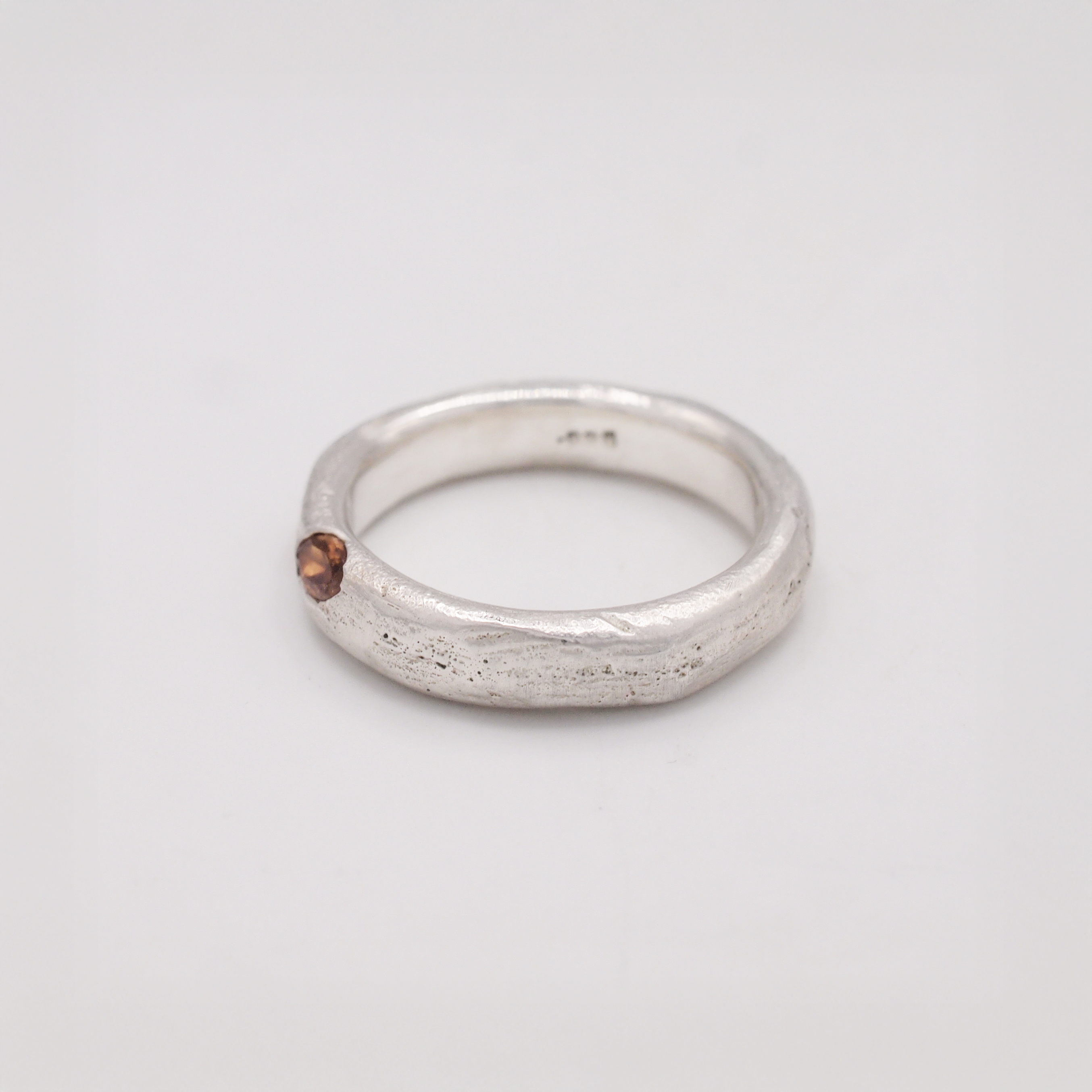 Sandcast Orange Sapphire Band-4
