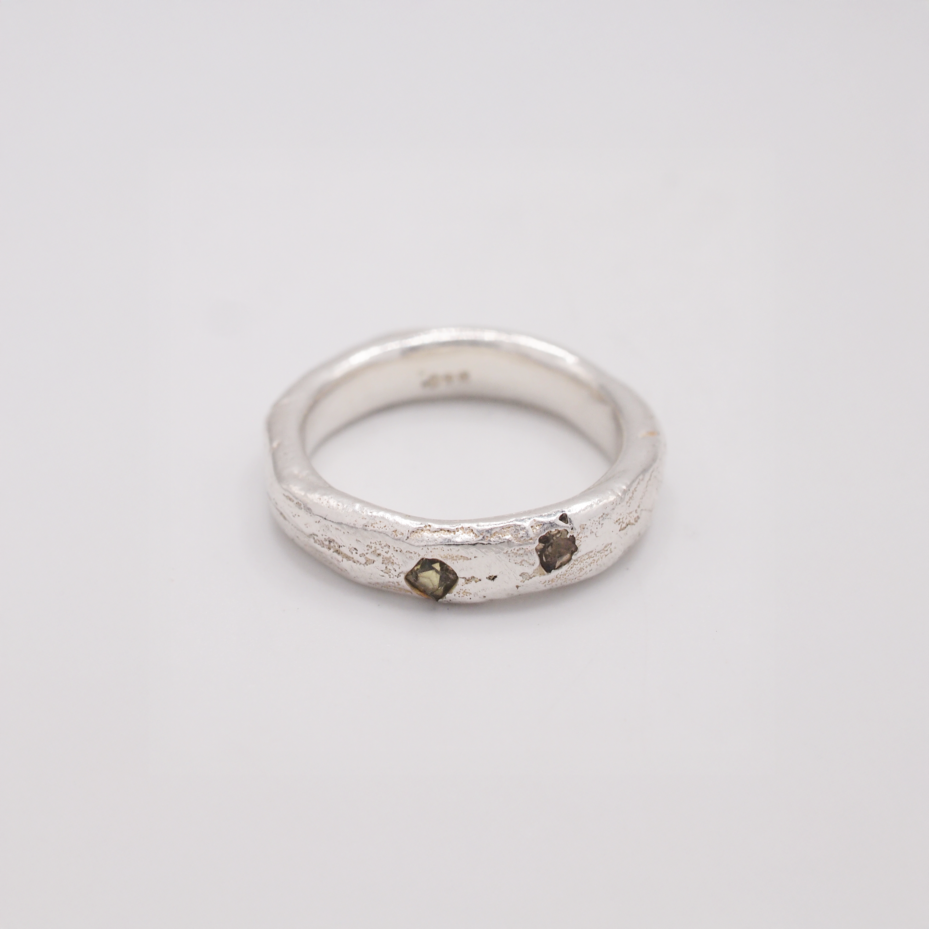 Sandcast Green Sapphire Band