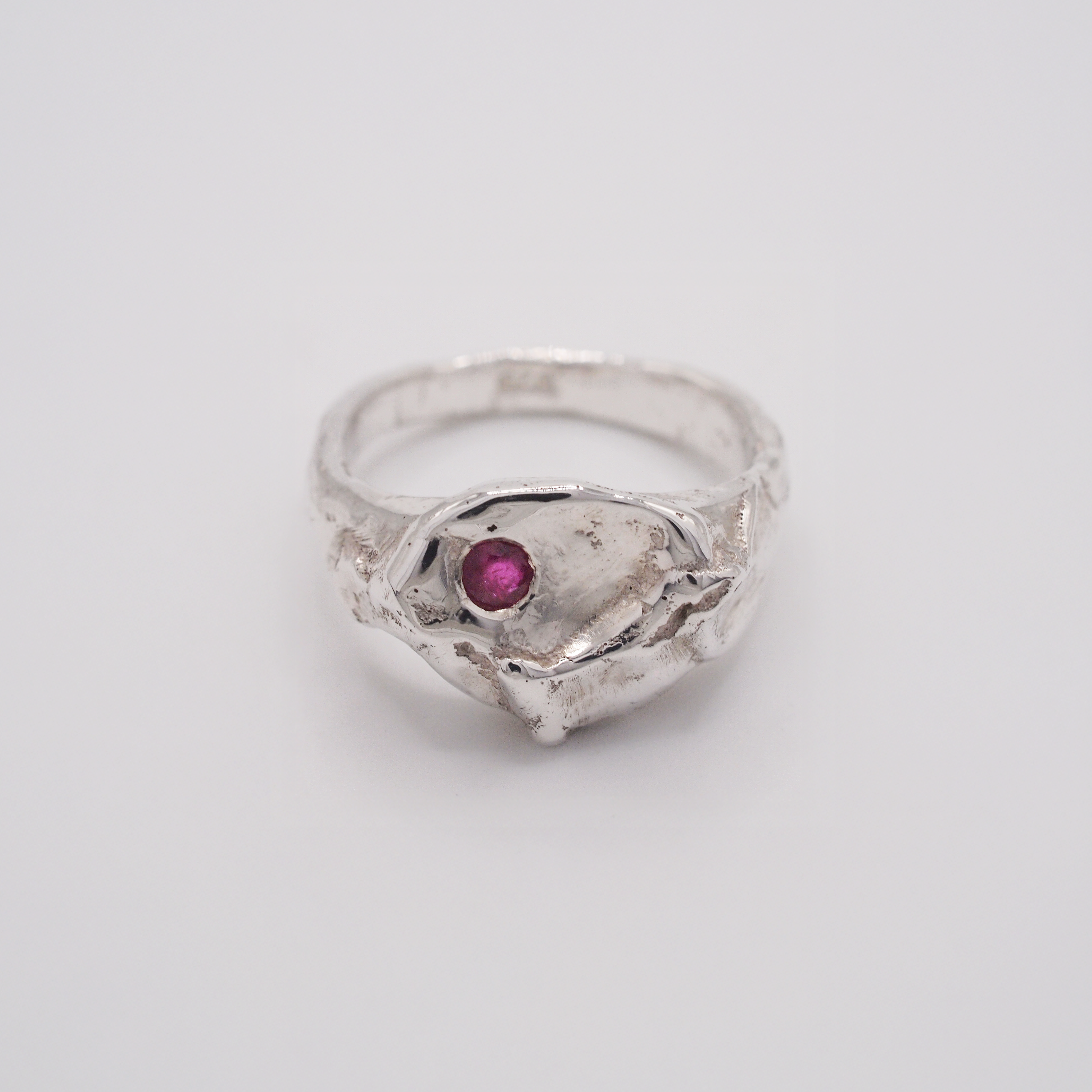 Organic Ruby Signet Ring