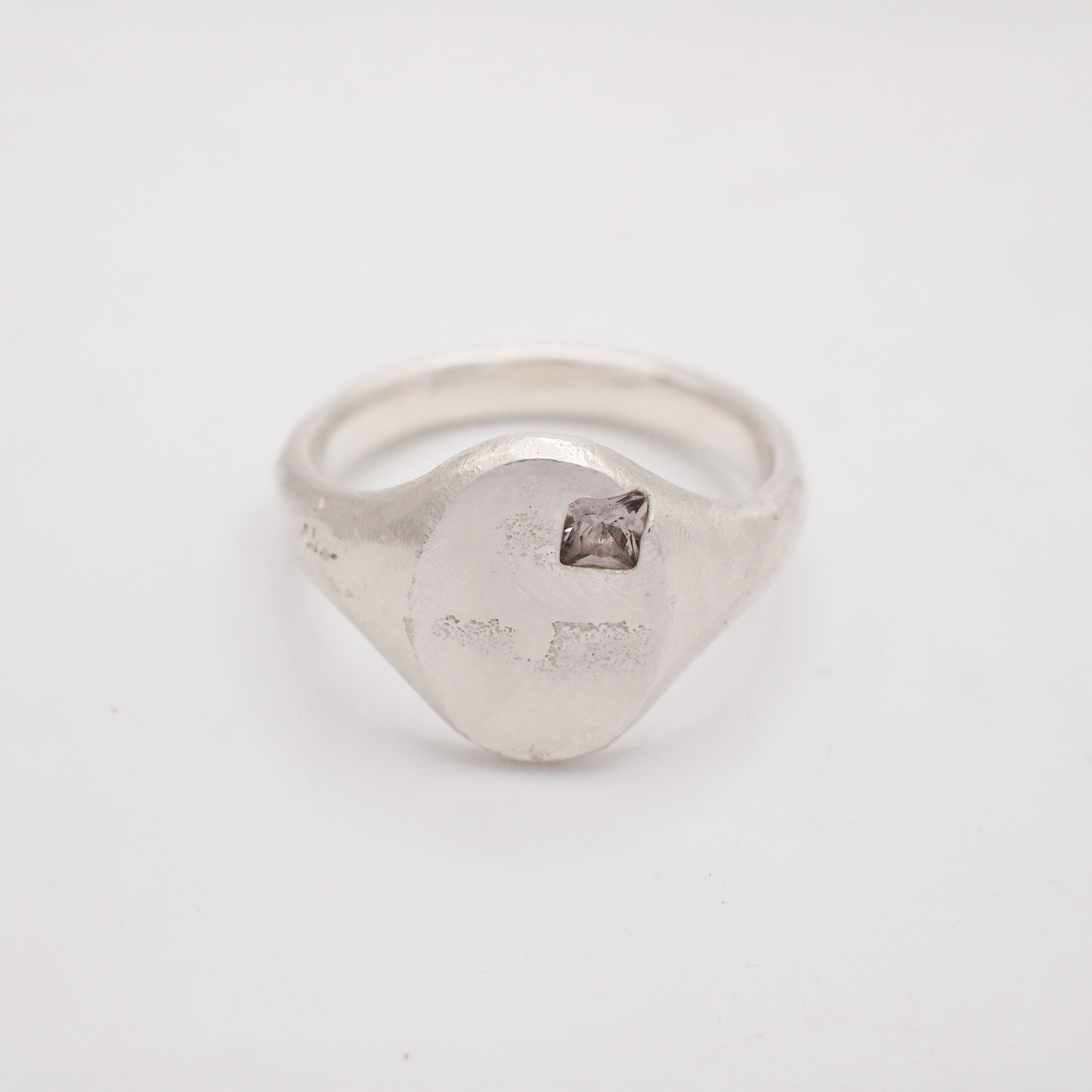 Clear Sapphire Circular Signet