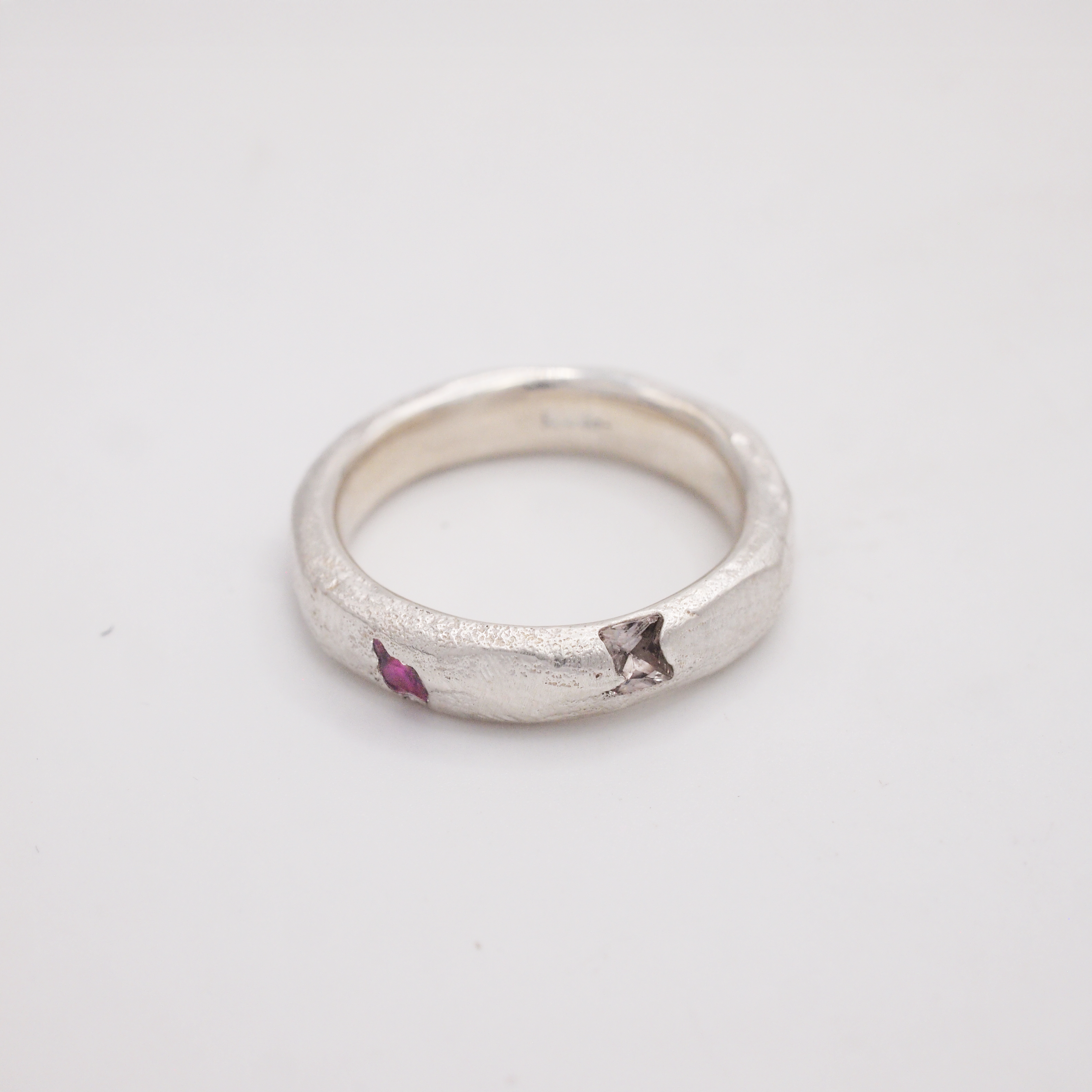 Clear & Pink Ruby Band