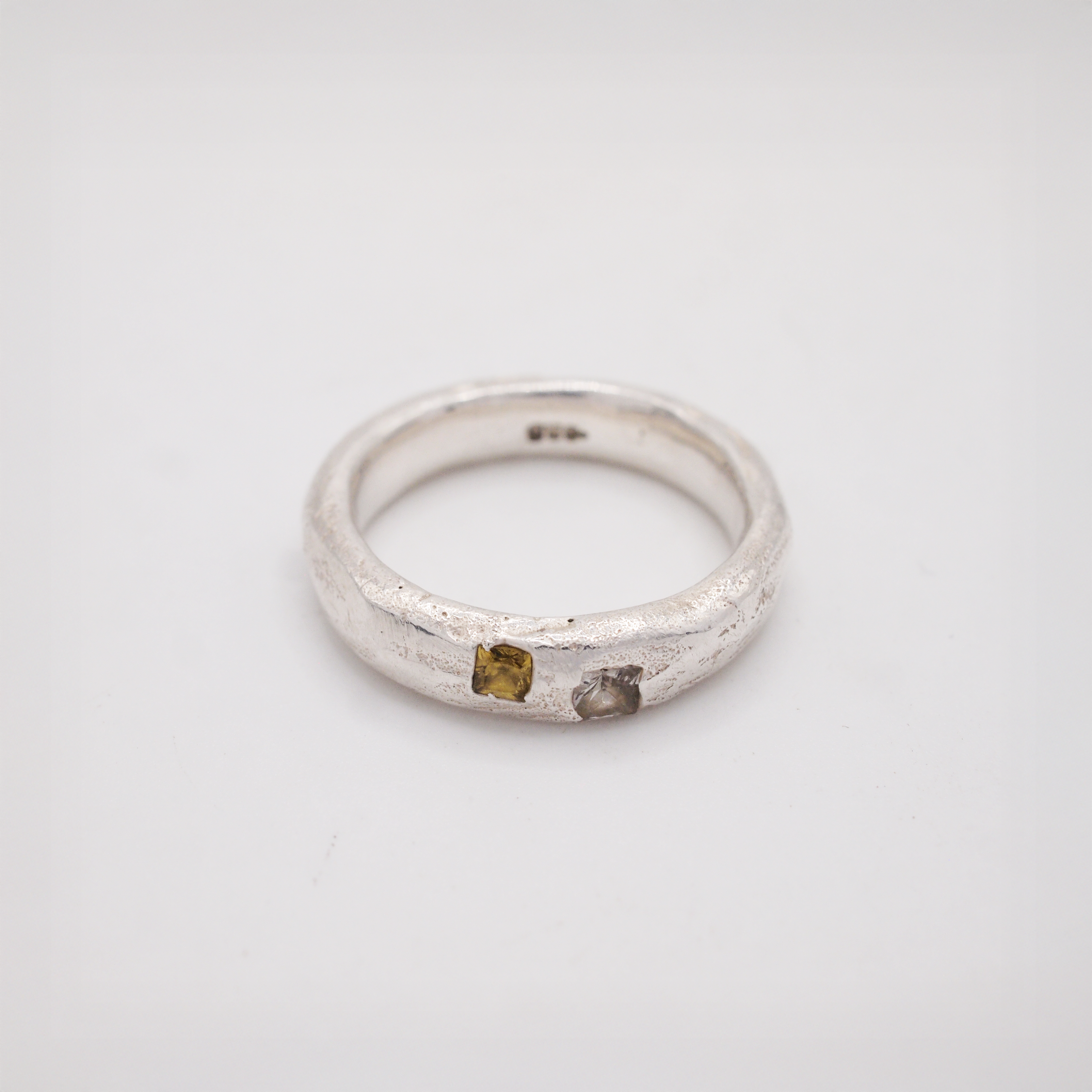 Clear & Yellow Sapphire Band