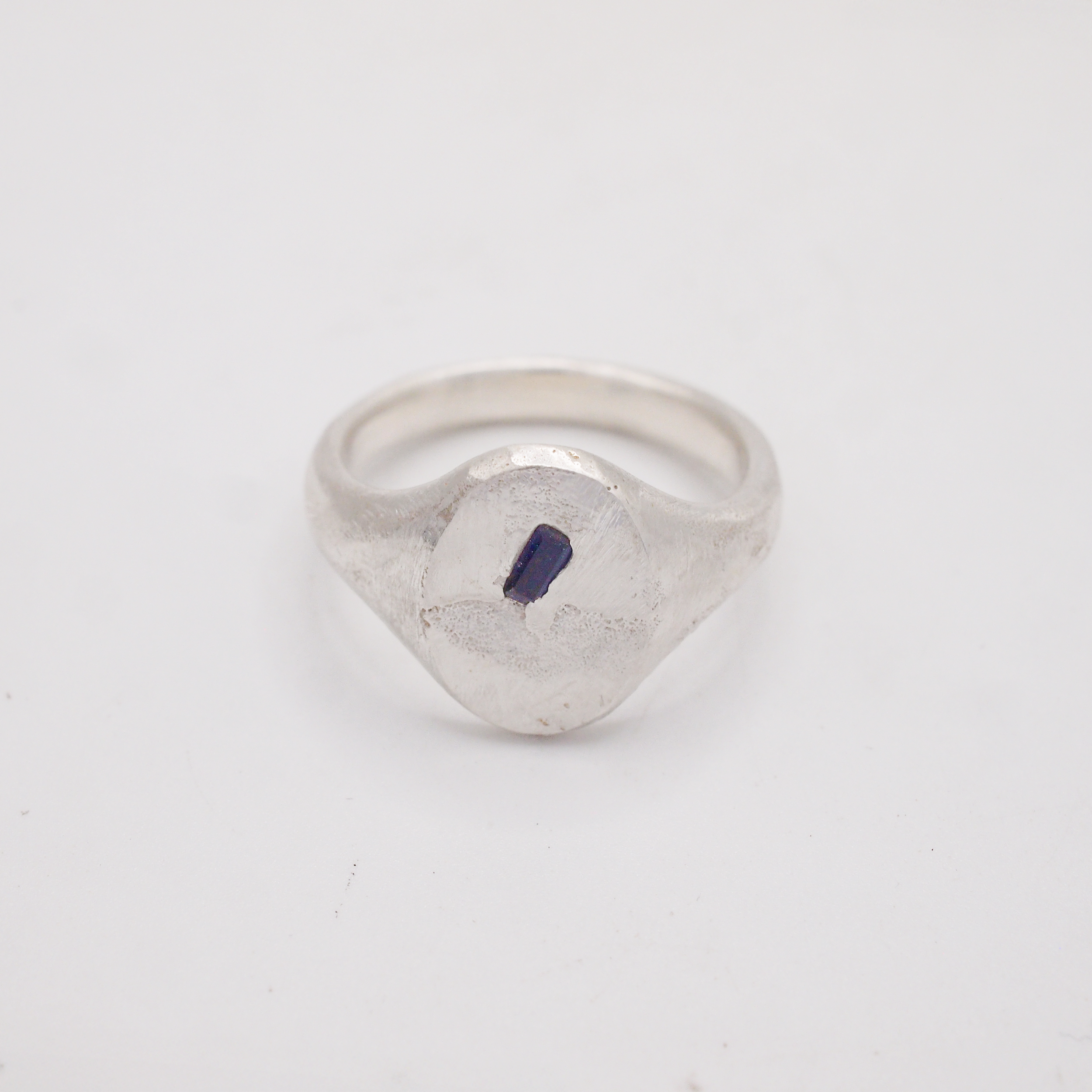 Blue Sapphire Circular Signet
