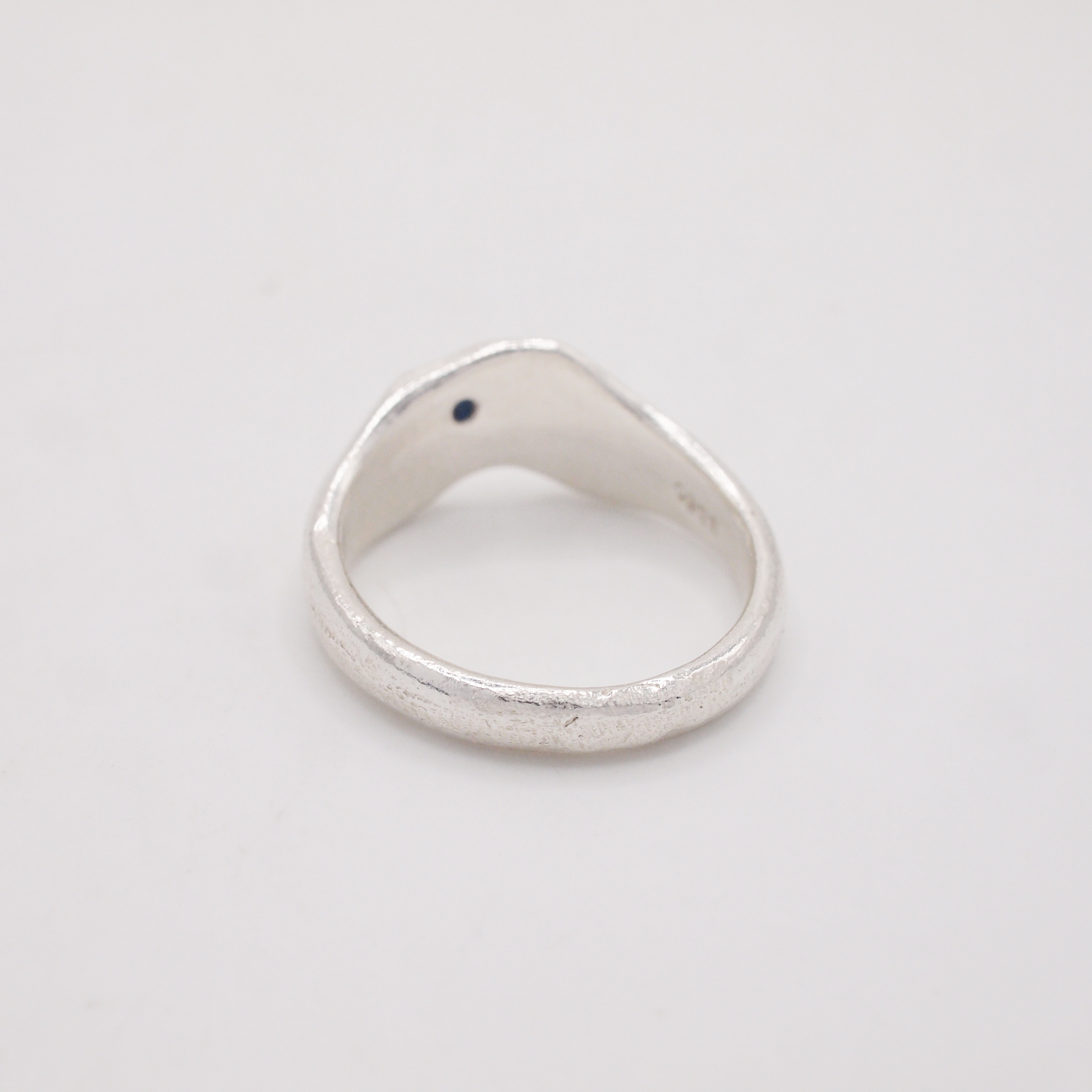 Blue Sapphire Wishbone Signet-4