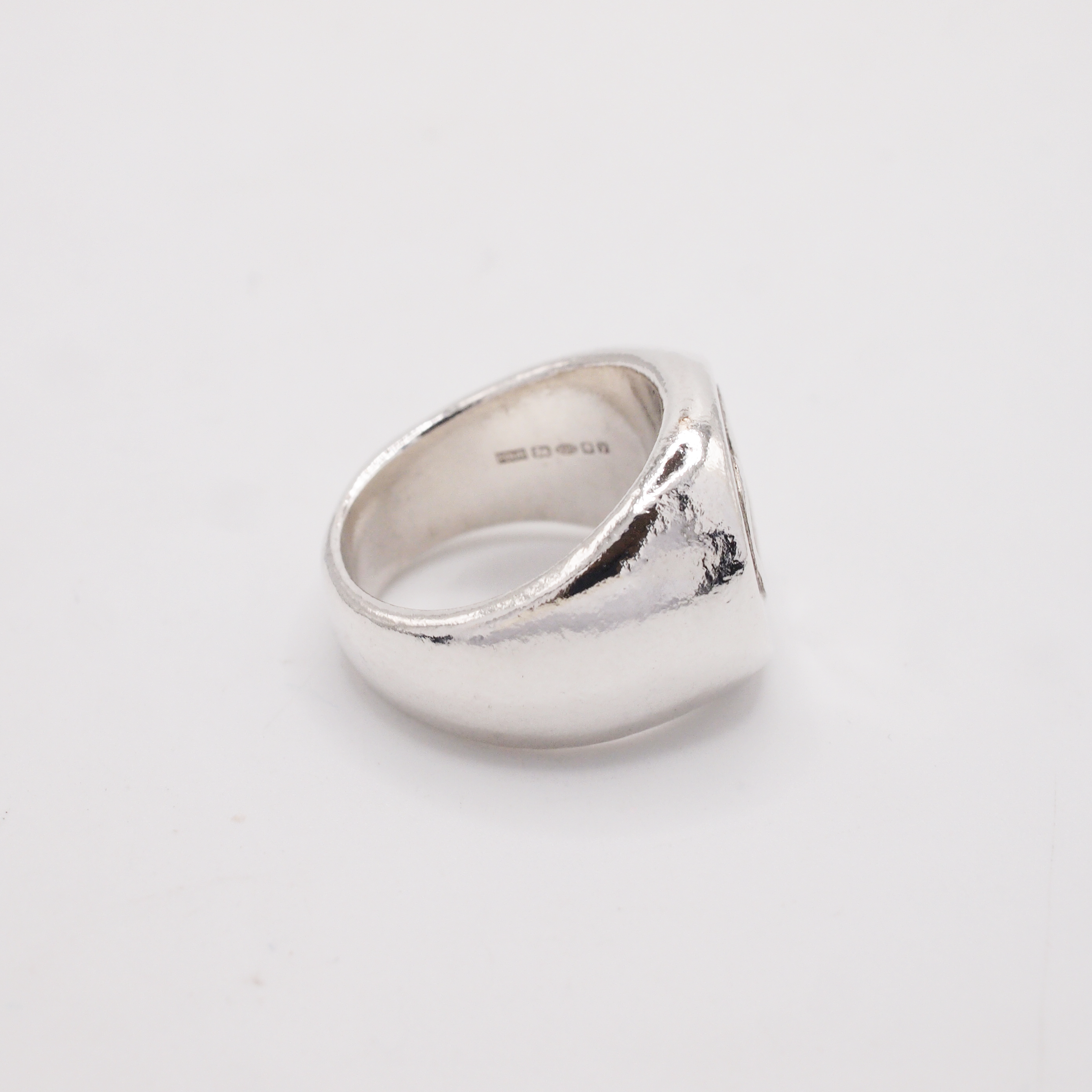 Silver Heart Signet Ring-5