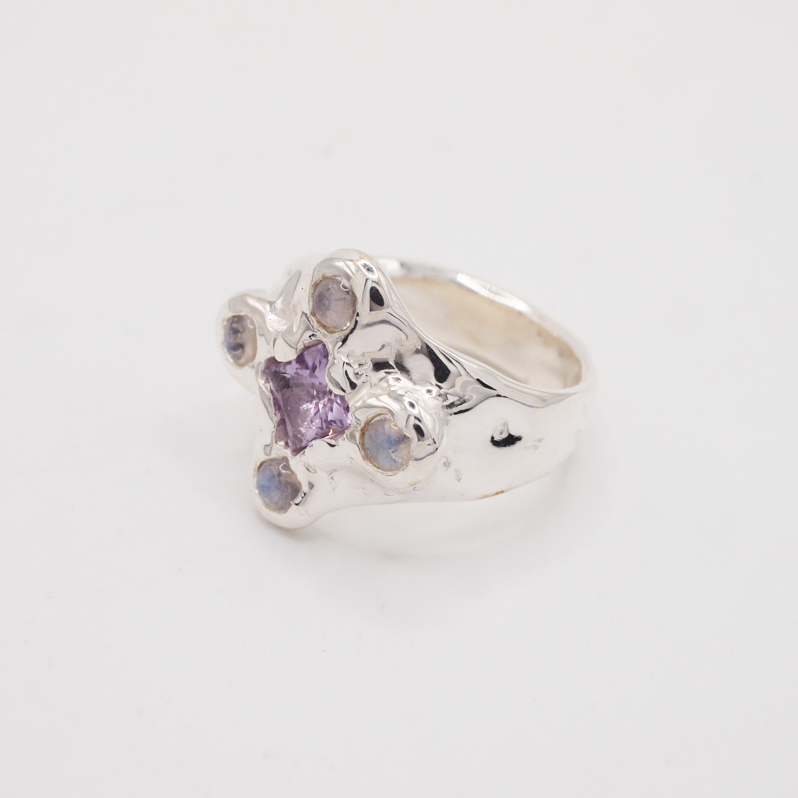 Amethyst and Moonstone Candy Ring-2