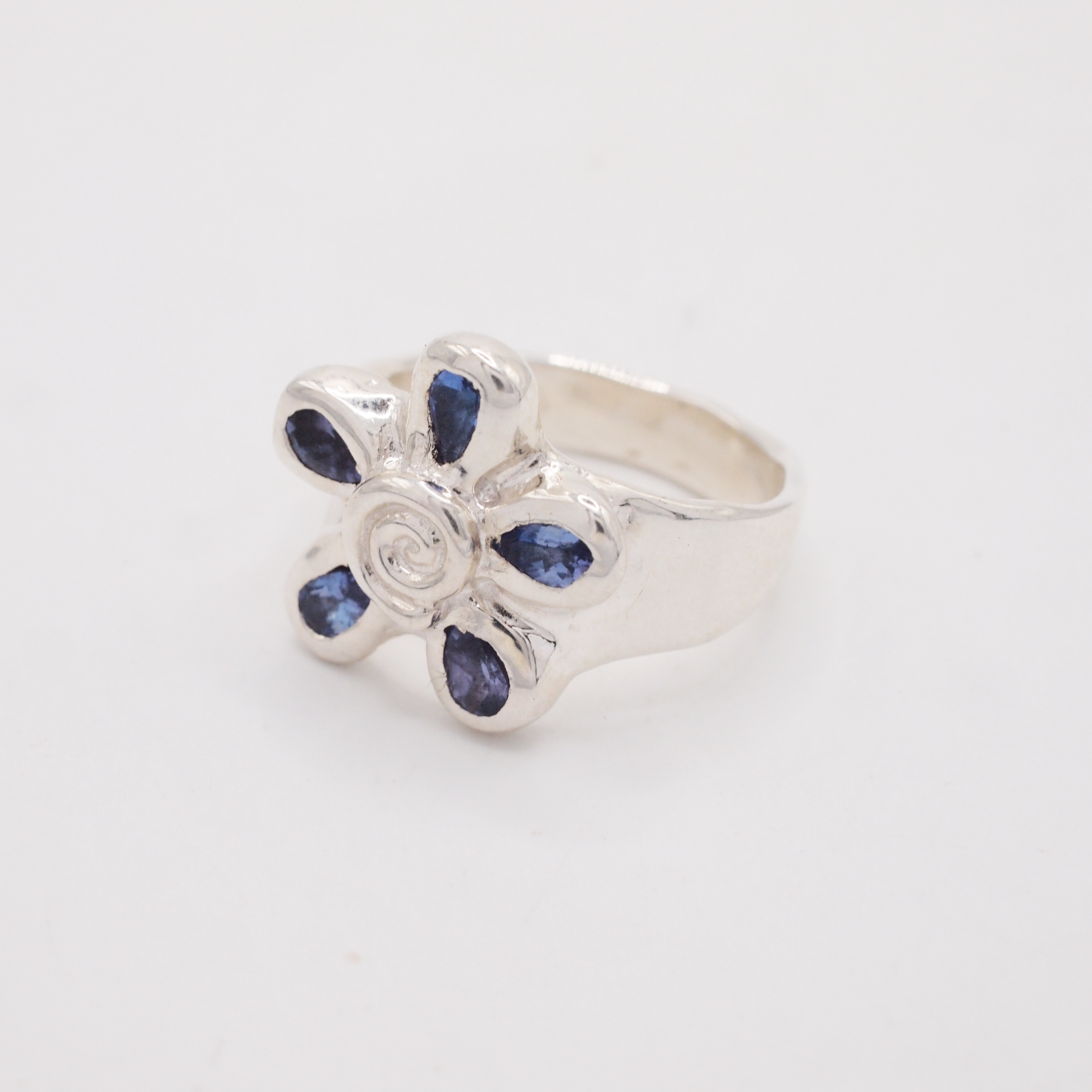 Tanzanite Spiral Flower Ring-2