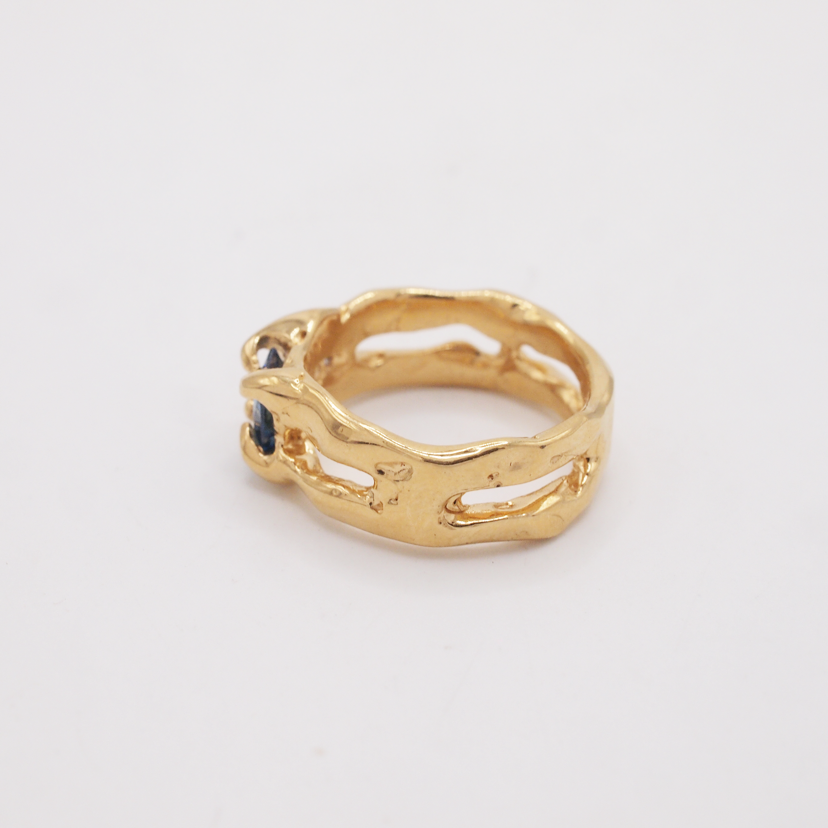 Blue & Gold Flux Ring-5