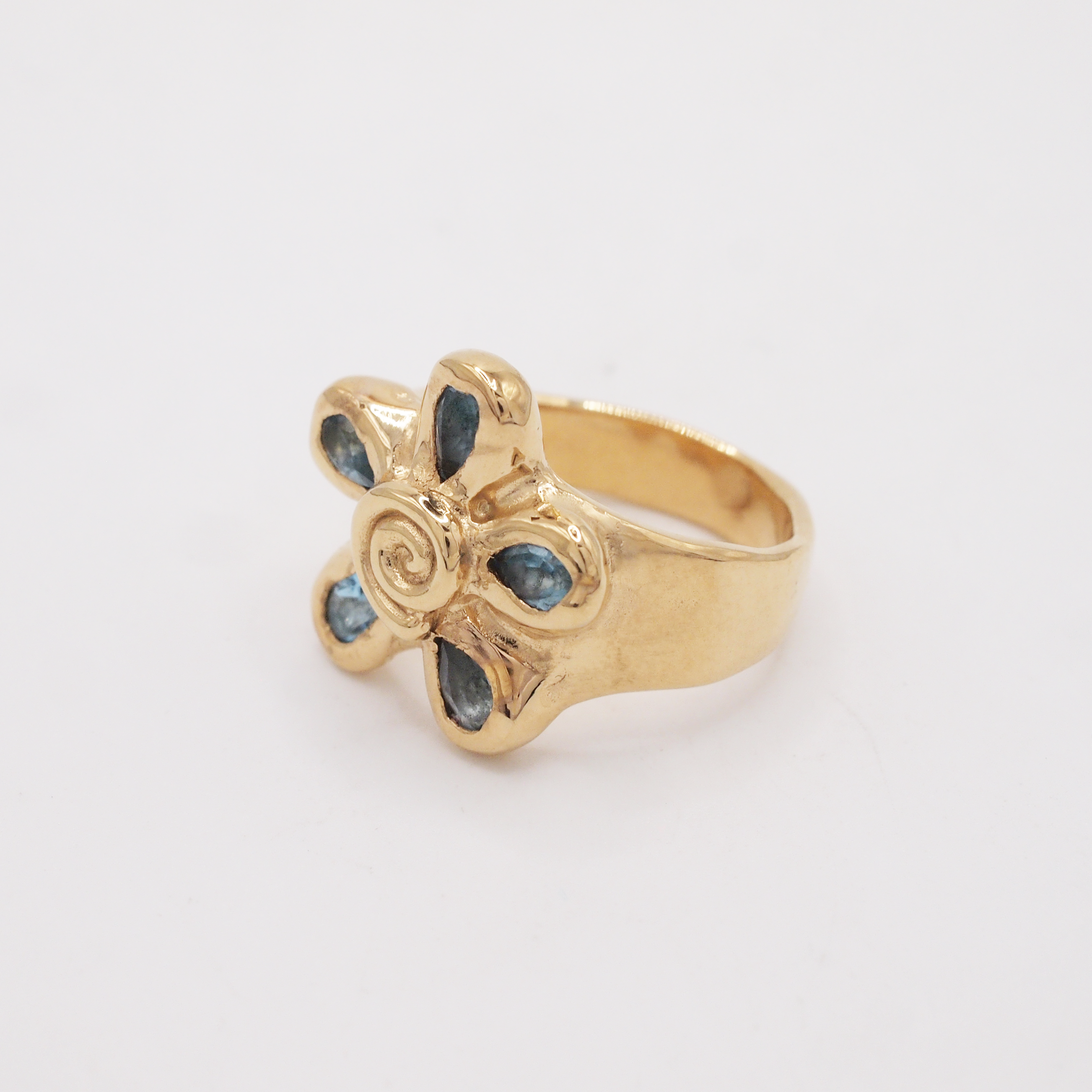 Gold Topaz Flower Ring-2