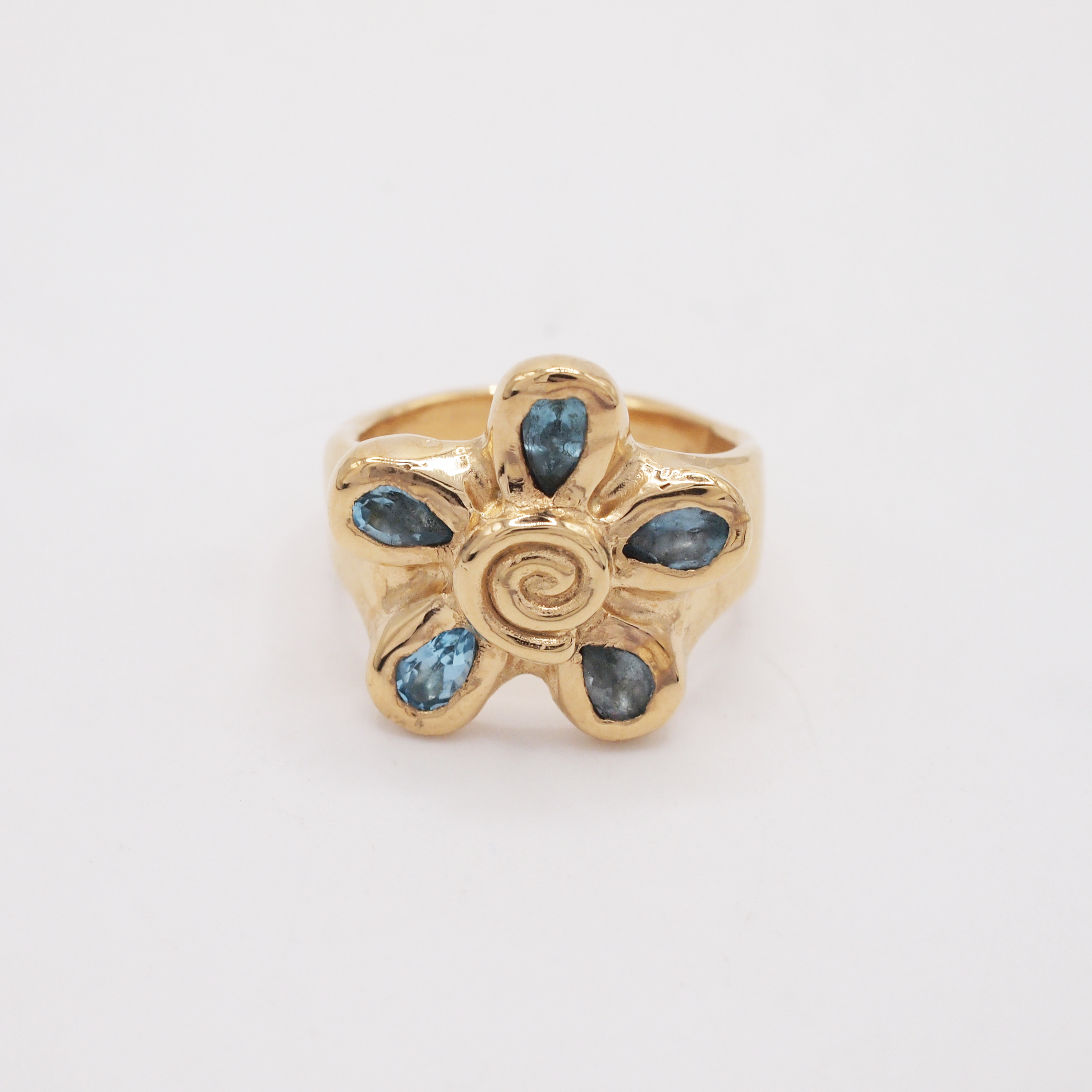 Gold Topaz Flower Ring-1