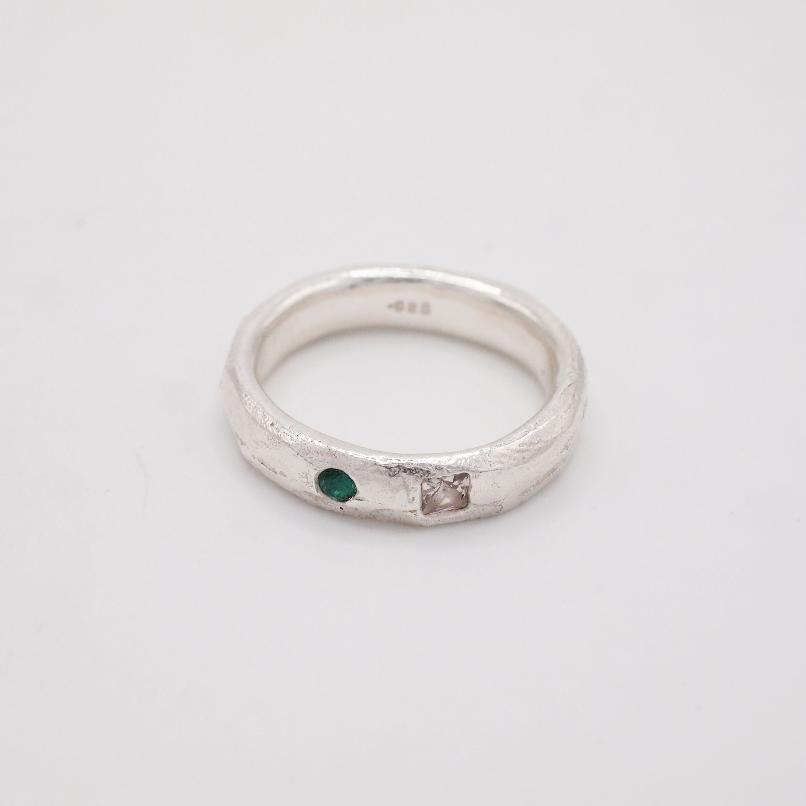 Emerald & Clear Sapphire Band-1