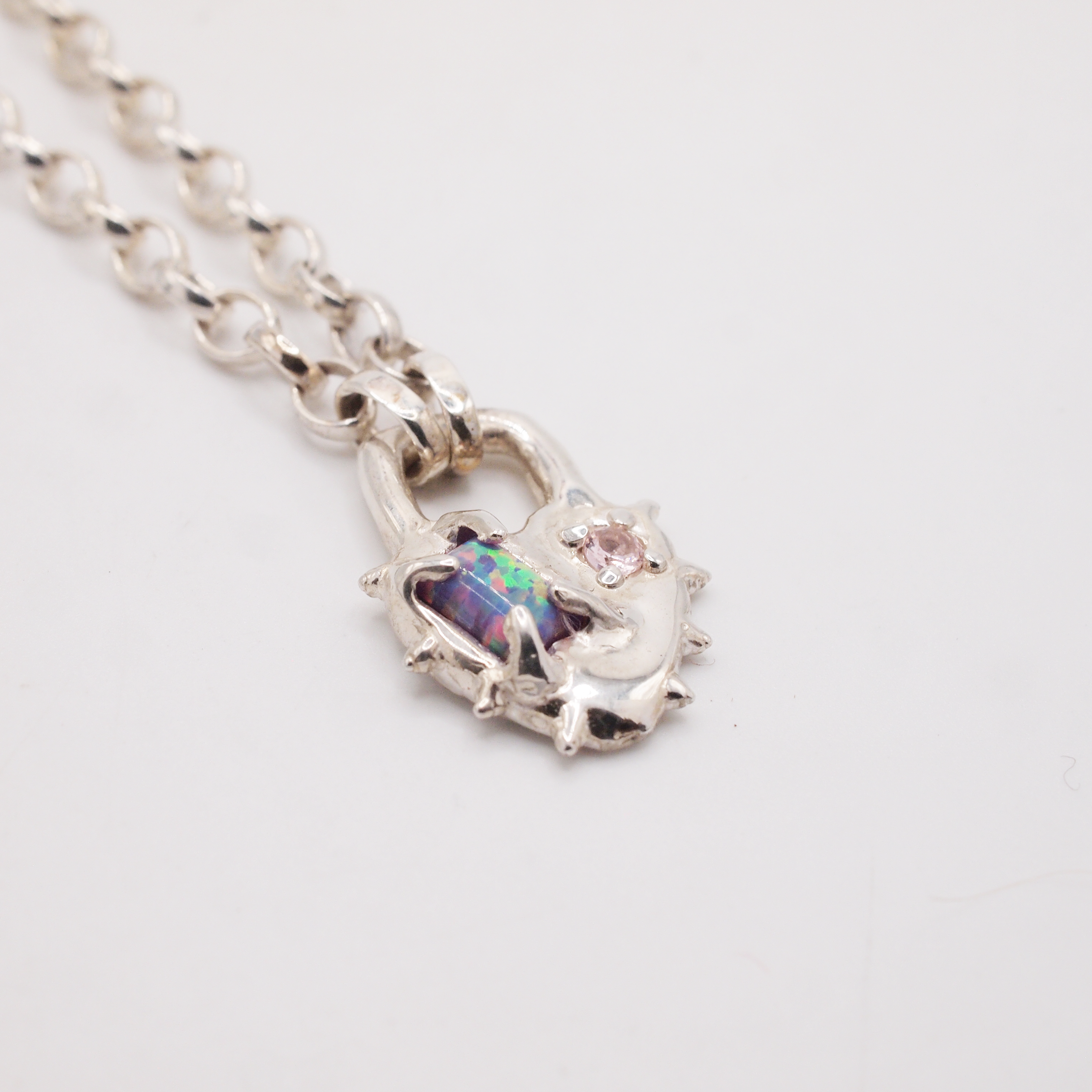 Pink Opal Heart Necklace