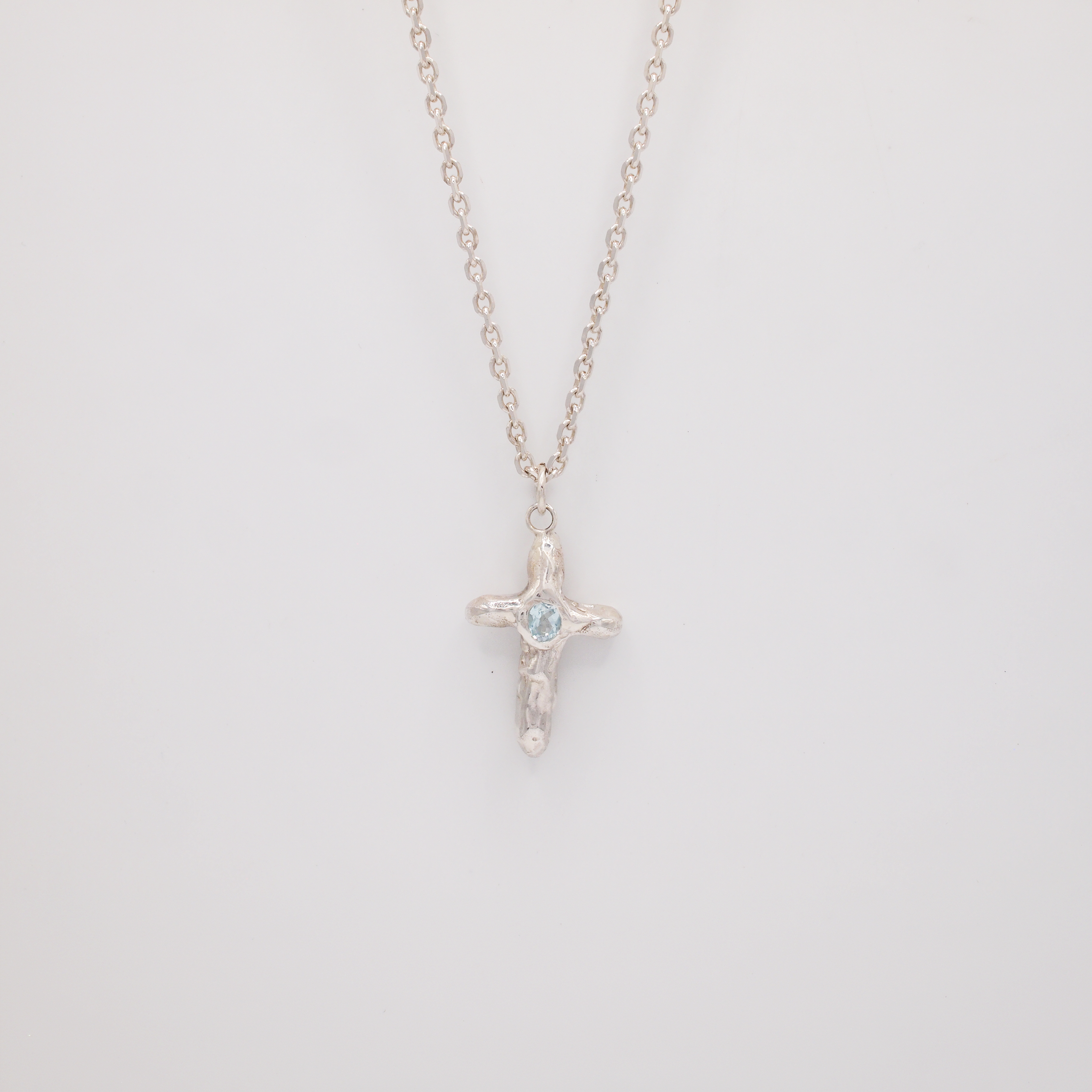 Sky Blue Cross Necklace