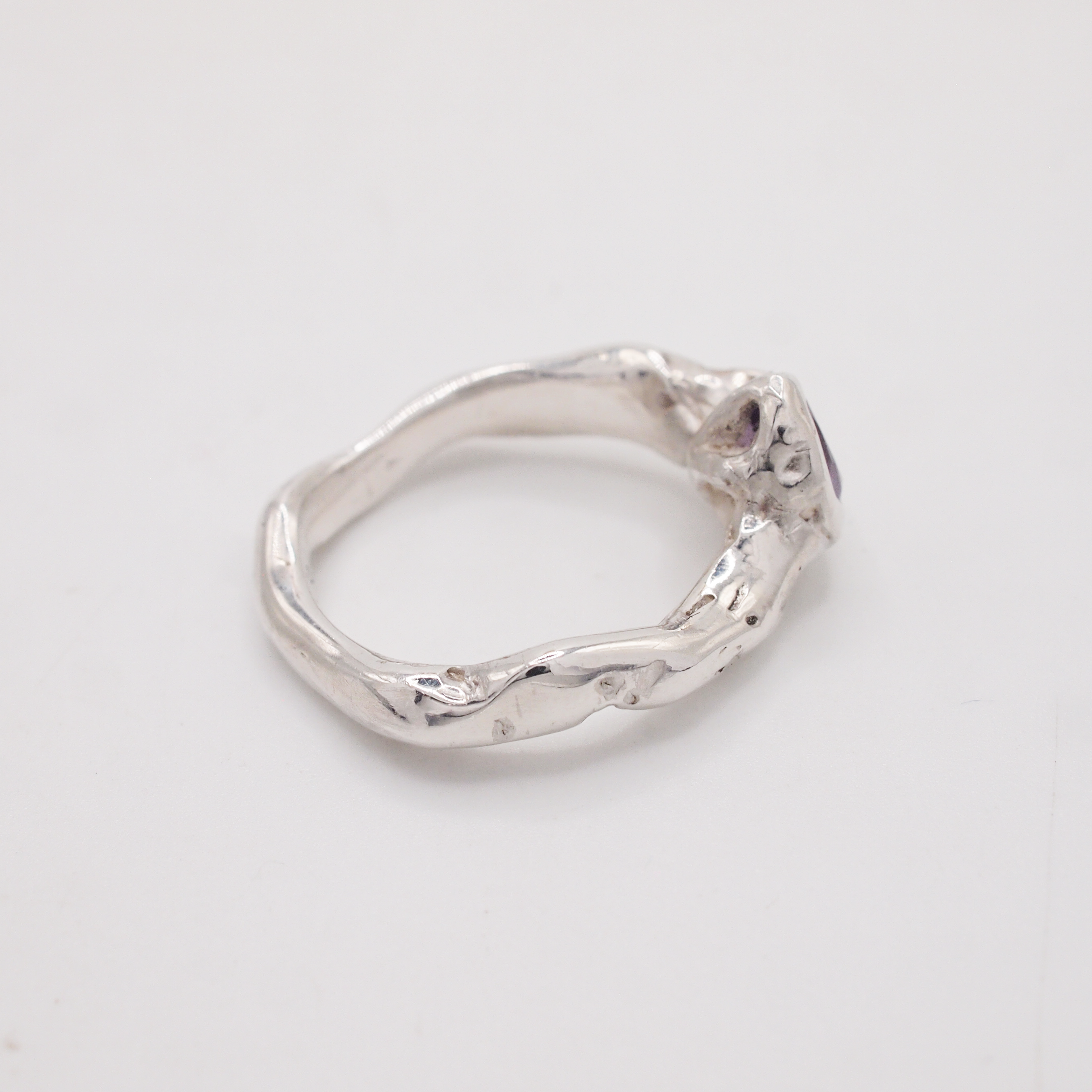 Open Bezel Amethyst Ring-5