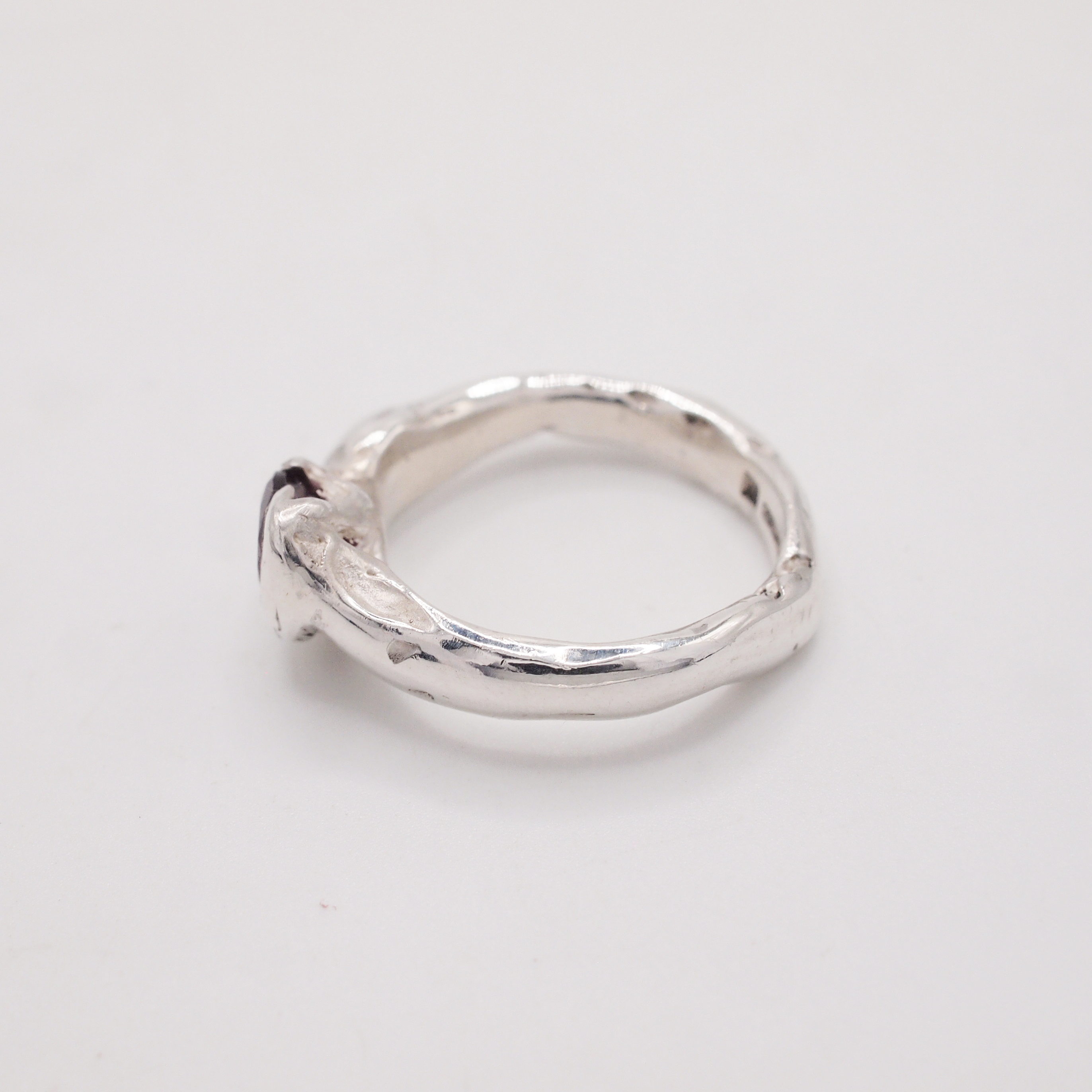 Open Bezel Garnet Ring-3