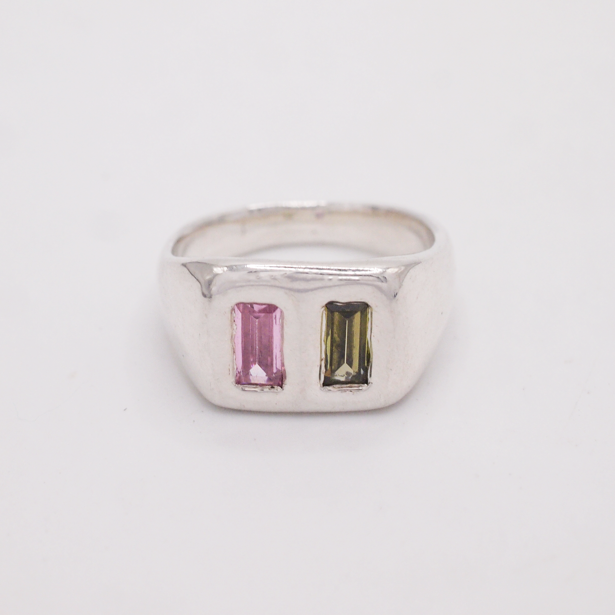 Pink & Olive Pillow Pair Ring