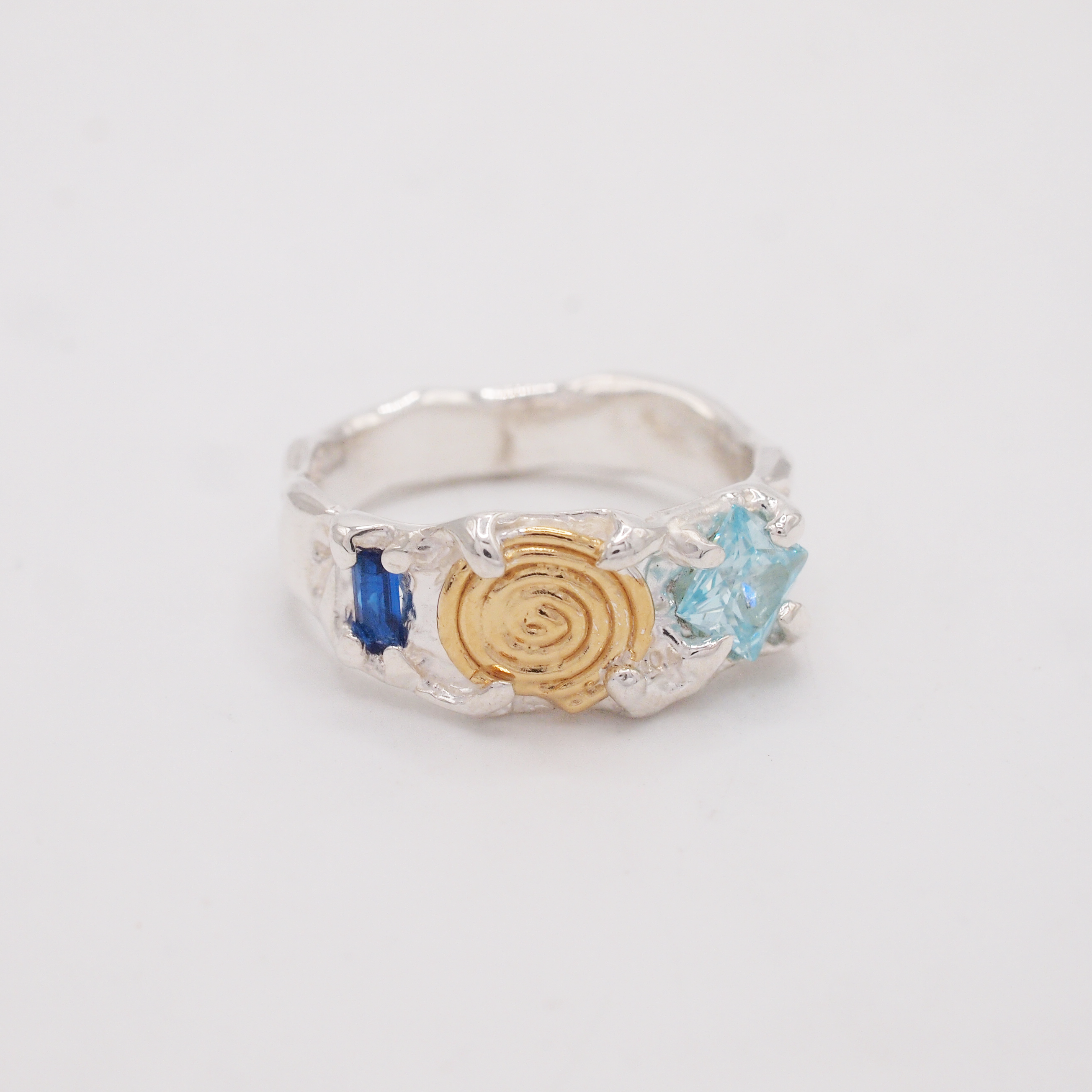 Blue Spiral Ring