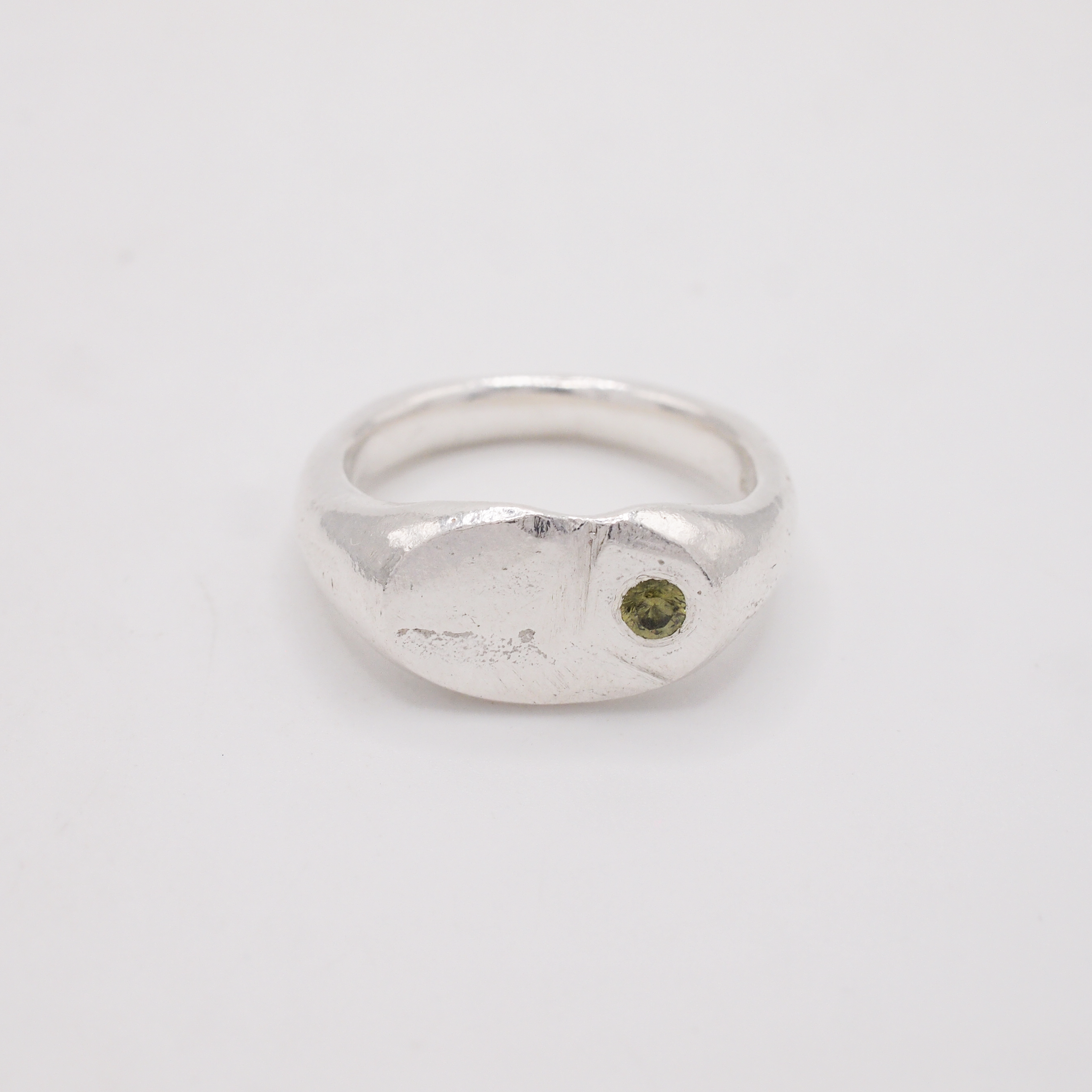 Olive CZ Oval Signet