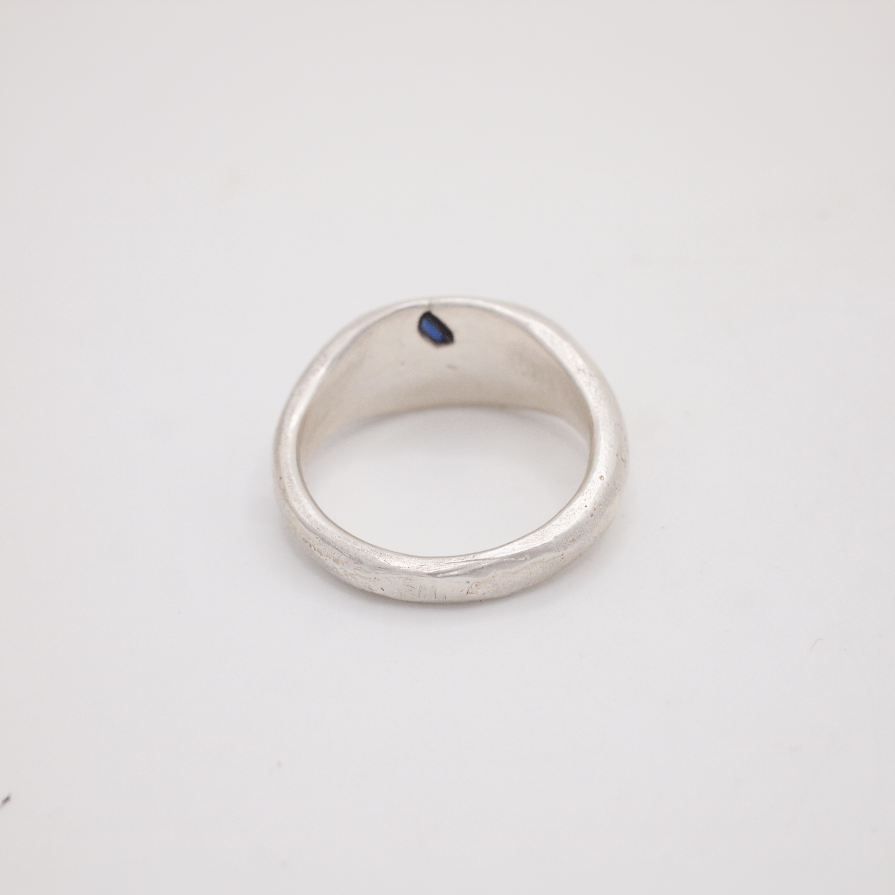 Clear & Blue Sapphire Oval Signet-4